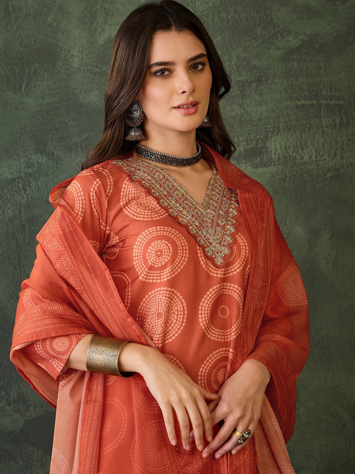 Sunset Rust Printed Suit Sets