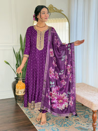 Royal Amethyst Blossom Suit Set