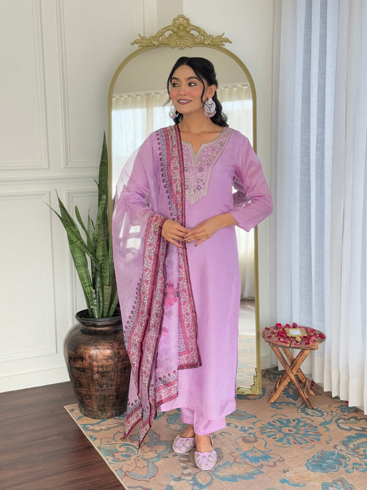 Magenta Majesty Viscose Silk Kurta Suit Sets