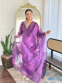 Wine Geometric Salwar Suit Set
