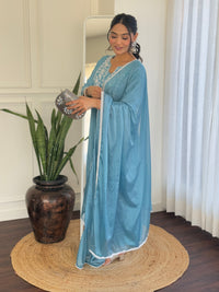 Sky Whisper Vichitra Anarkali Kurta Pant Set
