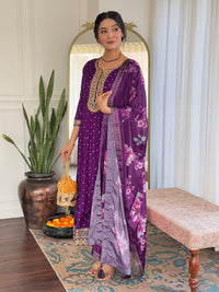 Royal Amethyst Blossom Suit Set