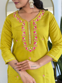 Golden Glow Viscose Silk Kurta Suit Sets