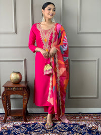 Pink Embroidered Kurta Set