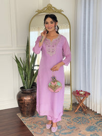 Magenta Majesty Viscose Silk Kurta Suit Sets