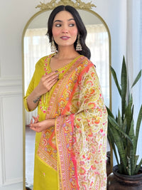 Golden Glow Viscose Silk Kurta Suit Sets