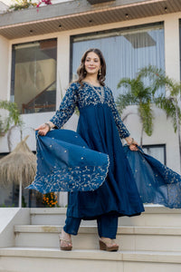 Rama Vichitra Embroidered Kurta Set