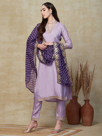 Elegant Lavender Kurta Pant Set