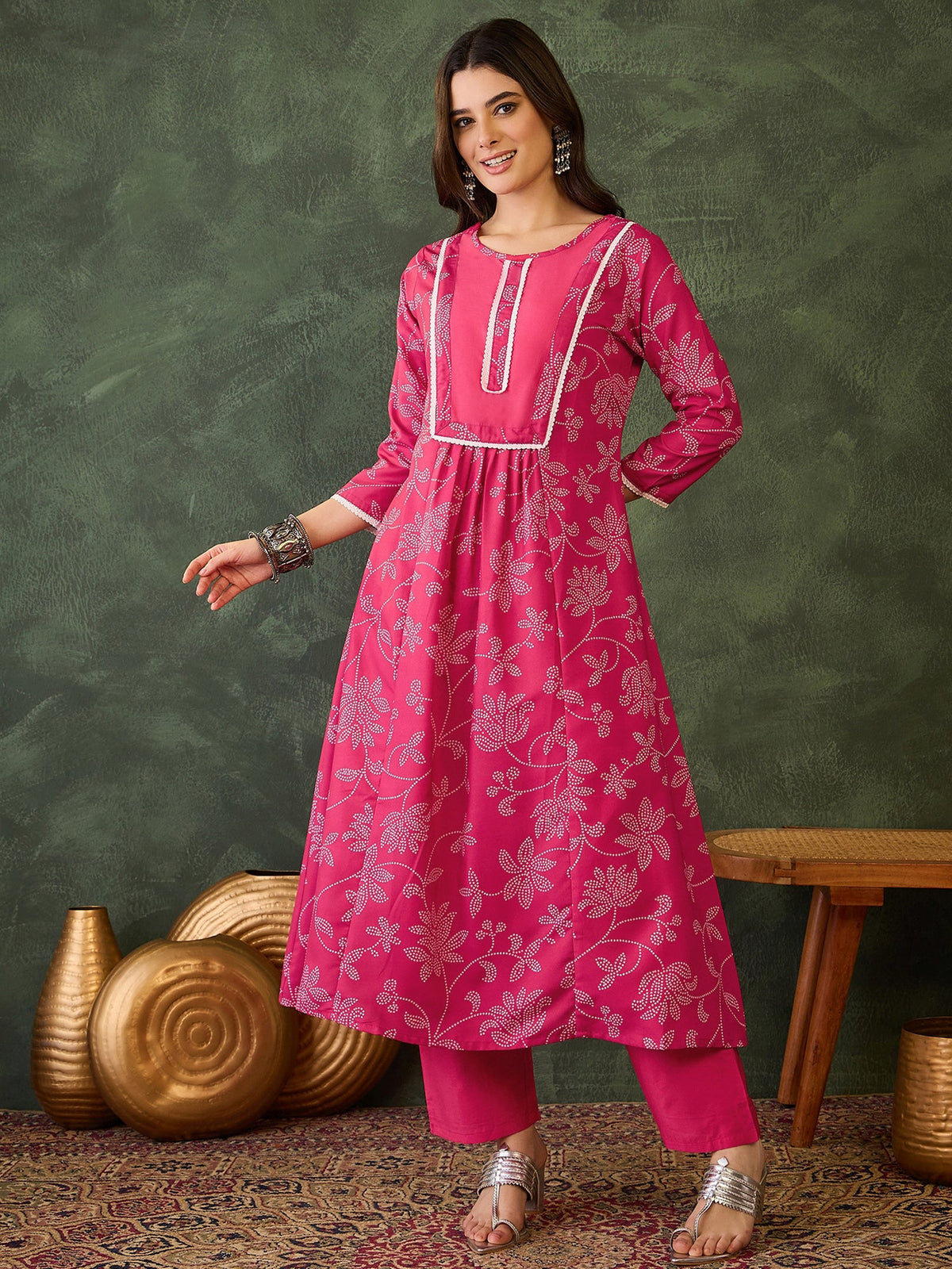 Rani Bandhani Printed Suit Sets