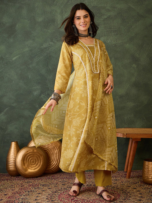 Mustard Bloom Printed Suit Sets