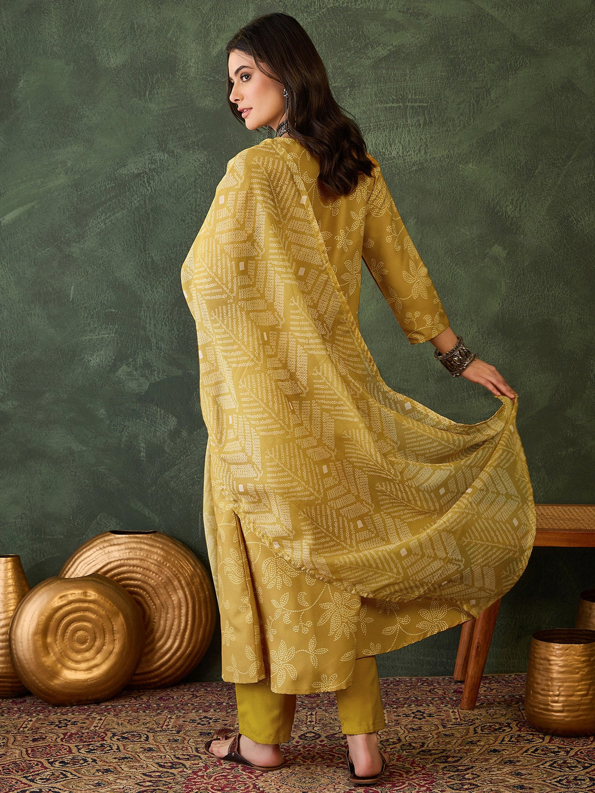 Mustard Bloom Printed Suit Sets