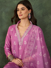 Onion Pink Embroidered Suit Sets