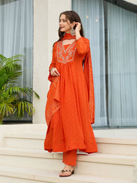 Sunset Bloom Embroidered Suit Sets
