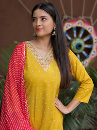 Yellow Embroidered Suit Sets